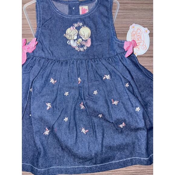 Adorable vintage Precious Moments denim jumper dress from  4T - Picture 4 of 5
